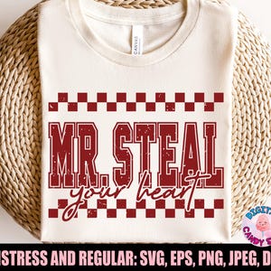 M. Steal Your Heart Svg Png, Svg Saint-Valentin garçons, Saint Valentin, fichiers pour Cricut, One Loved Dude Svg, Svg Heart Breaker, Lover Boy