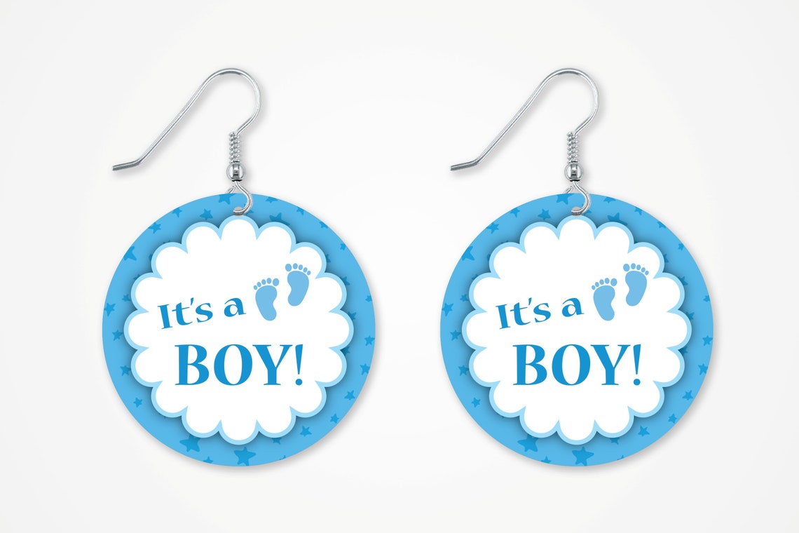 Baby Reveal Earrings Baby Shower GiftIt's a Boy Etsy