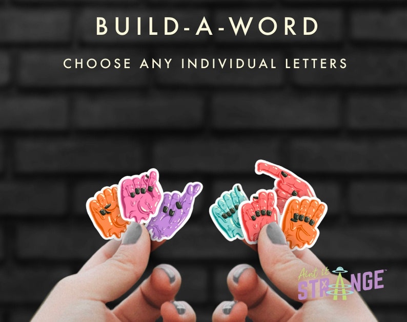 Custom ASL Letter Stickers Waterproof Vinyl Decal Sticker - Etsy