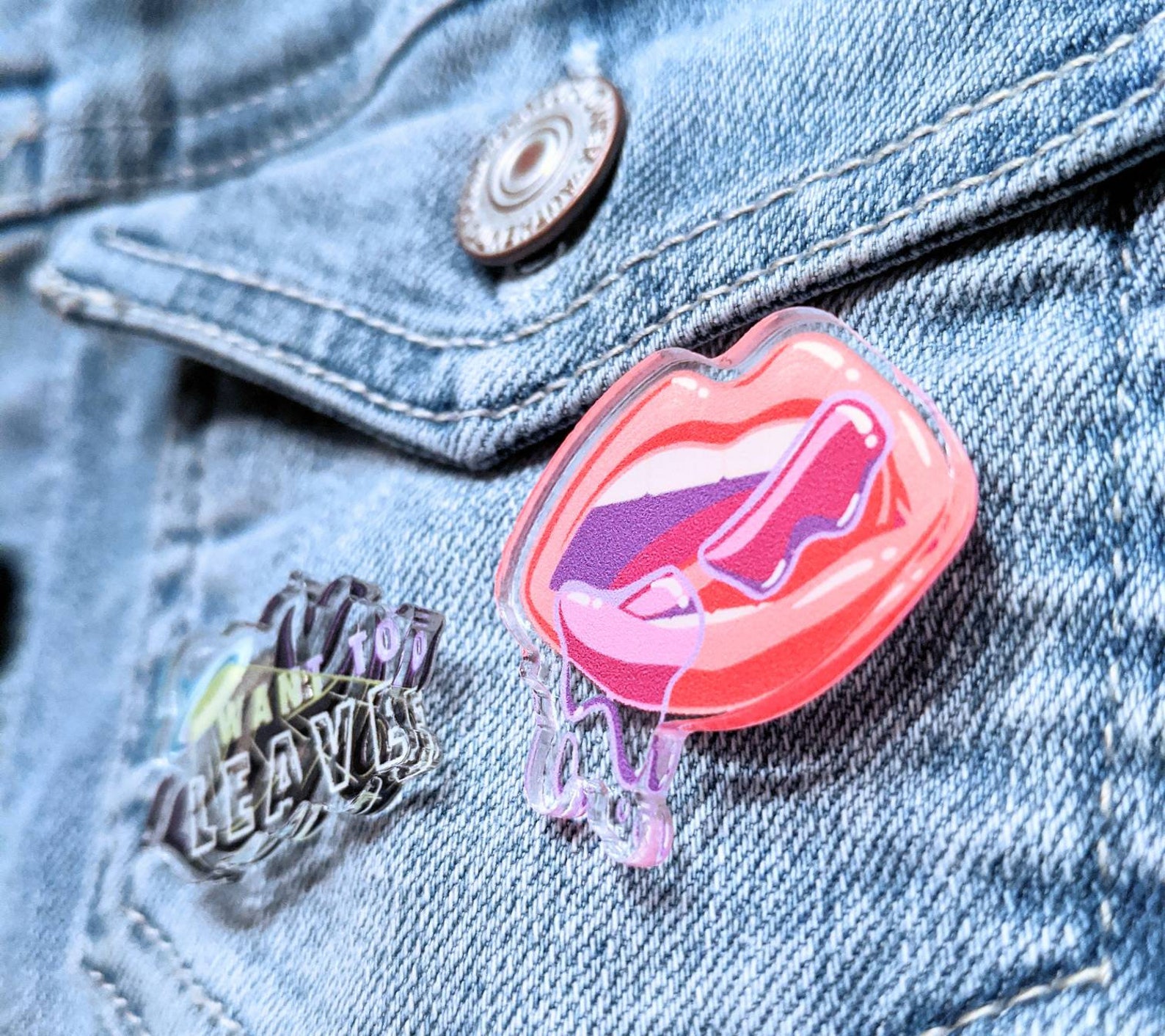 Ghost Skeleton Acrylic Lapel Pin Skull Pin Skeleton Button Etsy