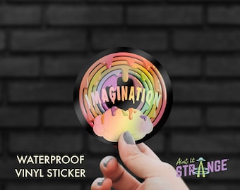 Waterproof Vinyl Holographic Imagination Rainbow Sticker, Laptop Sticker, Phone Sticker, Bumper Sticker, Hydroflask Sticker, Bottle Sticker