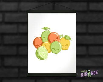 8.5”x11” Art Print, Skull Citrus Art Print, Fruit Art, Lime Art Print, Lemon Art Print, Skull Art, Spooky Art, Creepy Art