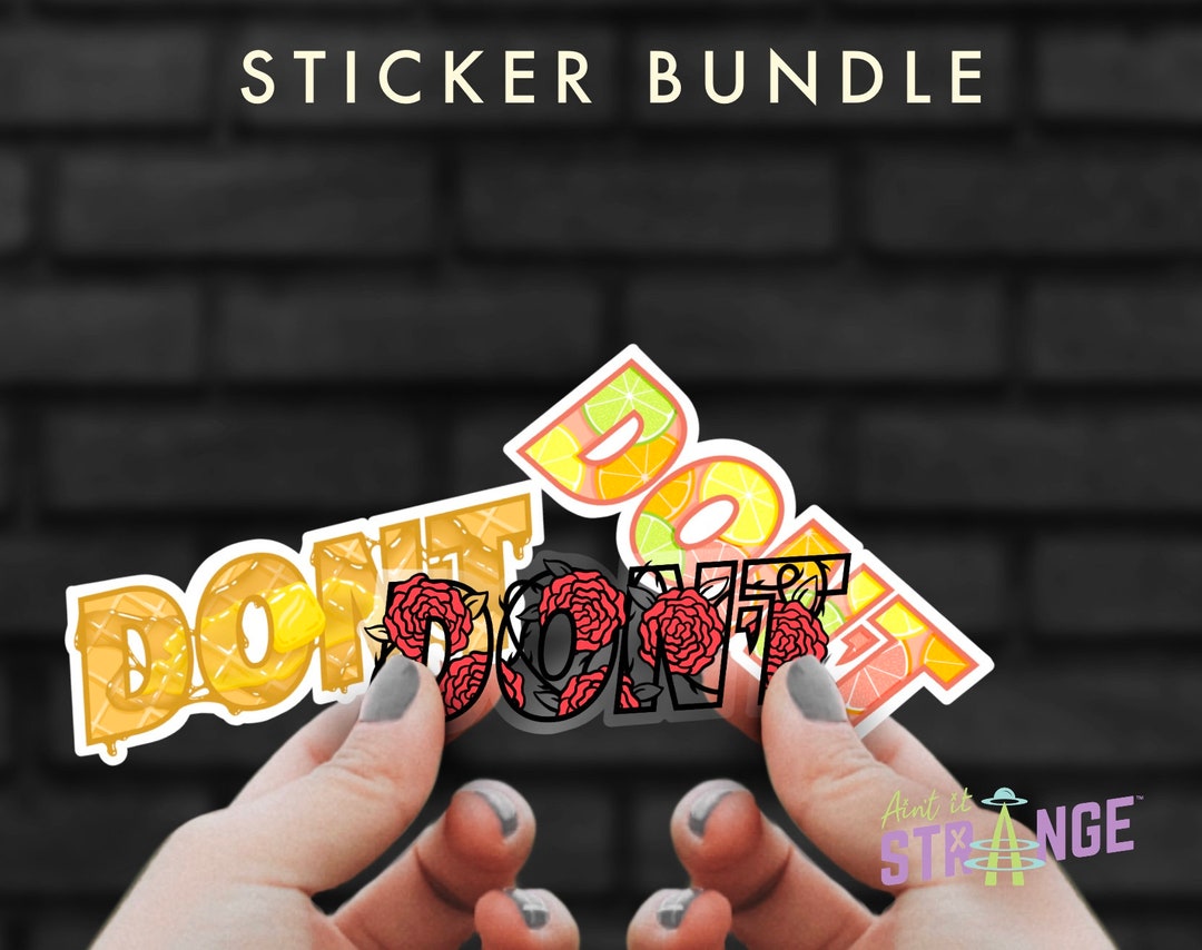 Waterproof Vinyl Dont Decal Sticker Pack Bundle, Laptop Sticker, Phone ...