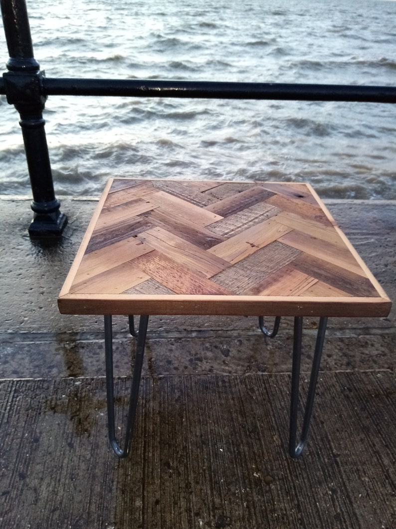 Bespoke Herringbone Side Table Etsy UK