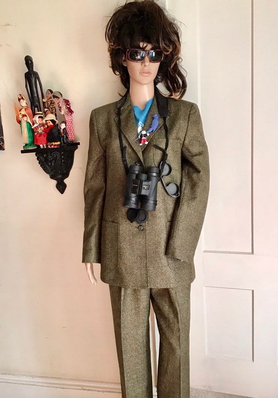 Olive This Suit! Classic 90s Italian Wool Tweed Pa