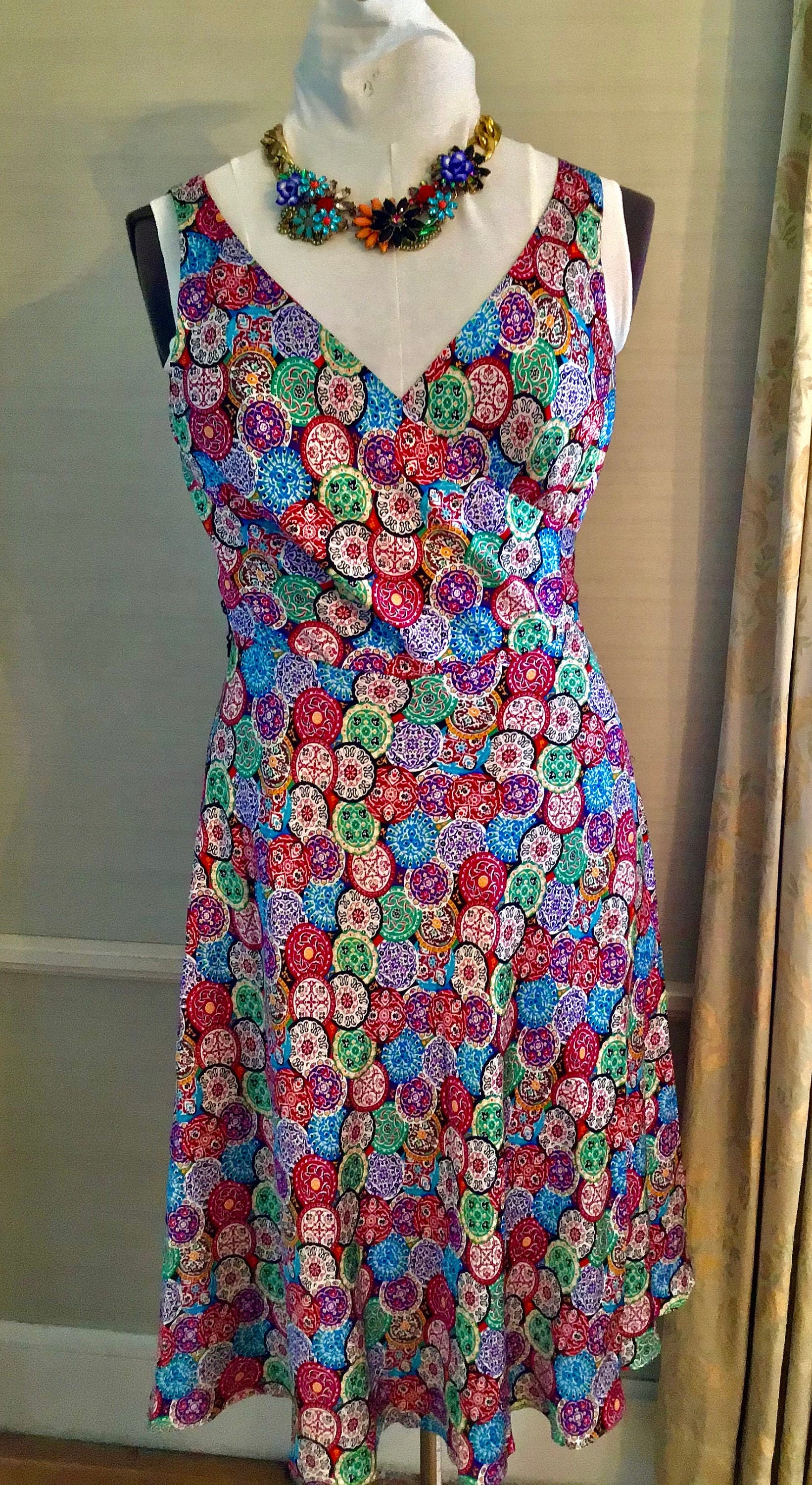 Beautiful Silk Mosaic Dress | Etsy