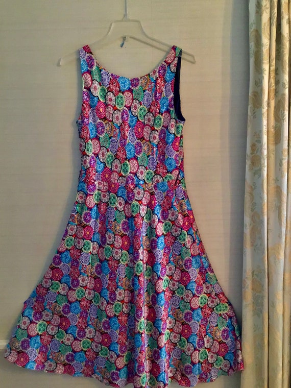 Colorful 90s Silk  Dress - image 9