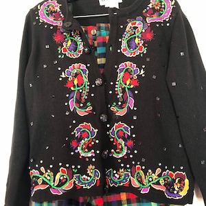 1990s Beaded Sparkly Cardigan Jack B Quick
