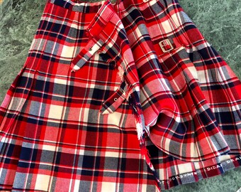 Red Plaid Kilt 1970s