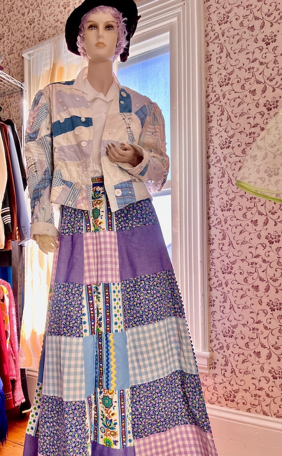 Handmade Vintage Quilted Patchwork Jacket 1970s - image 2