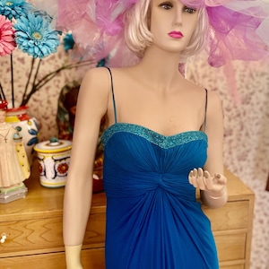 Luscious Teal Blue Silk Maxi Dress