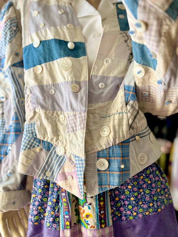Handmade Vintage Quilted Patchwork Jacket 1970s - image 5