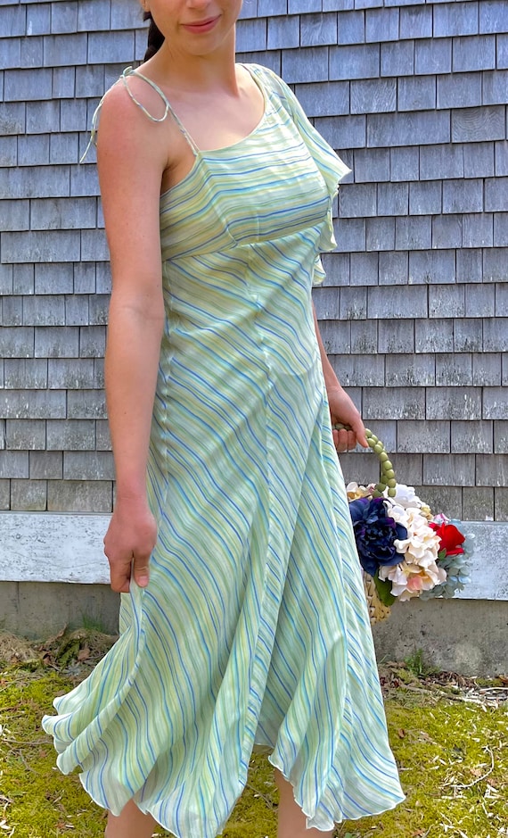 Silk Twill Dress in Green Brown and Beige main image 0
