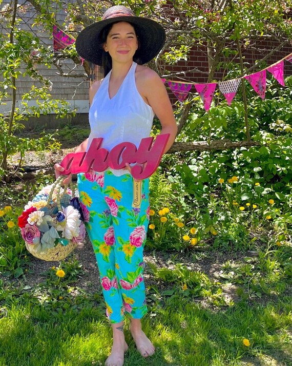 Small 80s Floral High Waisted Jeans 26.5