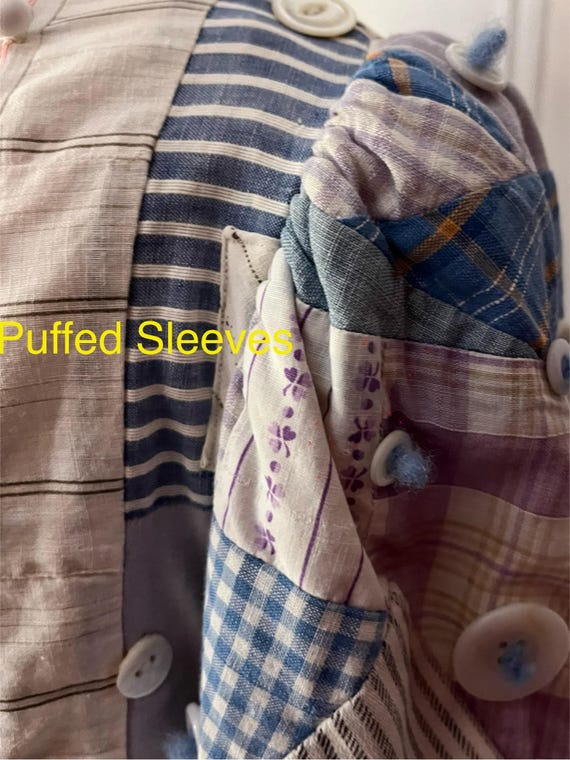 Handmade Vintage Quilted Patchwork Jacket 1970s - image 8