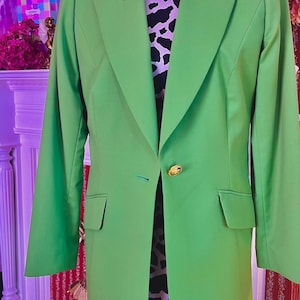 Lime Green Escada Wool Blazer 1980s