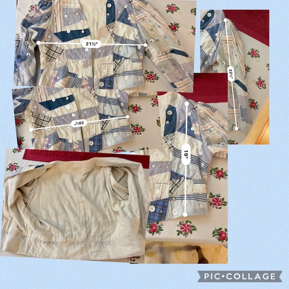 Handmade Vintage Quilted Patchwork Jacket 1970s - image 9