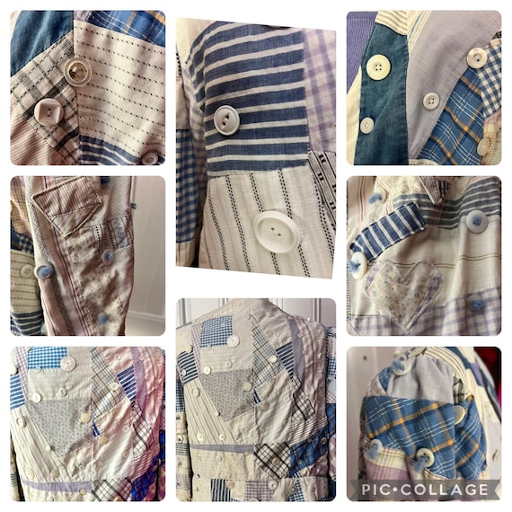 Handmade Vintage Quilted Patchwork Jacket 1970s - image 10