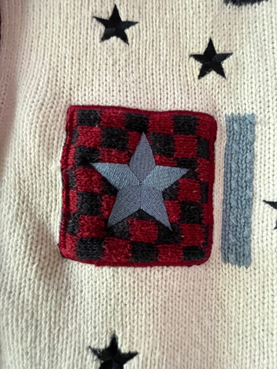American Flag Embroidered and Patchwork Cardigan … - image 7