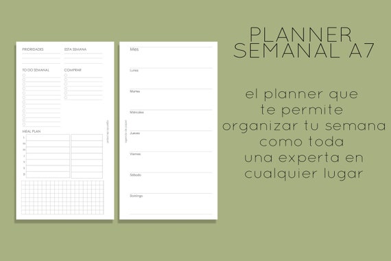 Weekendtas seinpaal Verbanning Paper Agenda // Structured Weekly Planner WITHOUT DATES A7 - Etsy