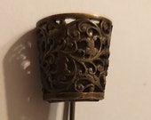 VINTAGE brass old hat foulard tie pin hatpin antique 5cm