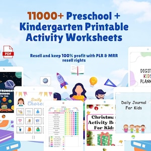 11000 + mega learning bundle for kids | PLR & MRR printable for teachers and sellers | DFY Digital product bundle master resell rights