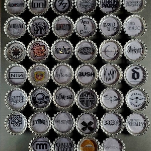 ROCK BAND MAGNETS. Customize your own 4-pack. 80's & 90's Rock, Classic Rock, Heavy Metal, Grunge, Alternative Rock.