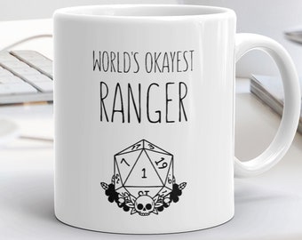 Ranger - Dungeons and Dragons - Mug - Ranger Dnd Miniature - Dice Bag Leather - Gift - Ranger Dnd Gift - Dnd Ranger Mini - D20 Earrings