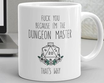 Dungeon Master - Game Master - Dungeons and Dragons - Mug - DnD Mug - Gift - DnD - D and D - Dice Bag - Dungeons And Dragons Mug - D20