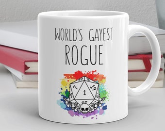 Rogue - Dungeons and Dragons - Dnd Rogue - Rogue Mug - Gift - Dice Bag - 20 Sided Dice Metal - Rogue D20 - Rogue Miniature - Mug - Dice Box