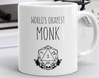 Monk - Dungeons and Dragons Monk - Mug - Monk Dnd - Gift - D20 Dice Box Wood - Dungeons and Dragons Gift - Monk Mug - Dice Monk Dnd - D20