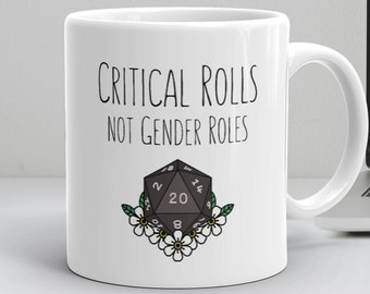Critical Rolls Not Gender Roles Mug, LGBTQ DND Gamer Gift