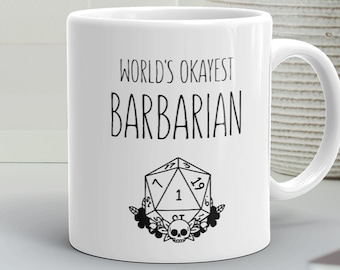Barbarian - Dungeons and Dragons - Barbarian Dnd - Mug - Dnd Mug - Dungeons and Dragons Barbarian - Gift - Dice Bag Leather - D20 - Dnd Gift
