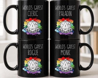 World’s Gayest RPG Class Mug, LGBTQ Tabletop Roleplaying Gift for Queer Gamers