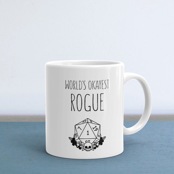 Rogue - Dungeons and Dragons - Dnd Rogue - Rogue Mug - Gift - Dice Bag - 20 Sided Dice Metal - Rogue D20 - Rogue Miniature - Mug - Dice Box