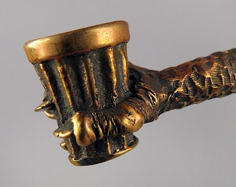 Pipa Shot in Claws / Set da fumo smontabile da collezione / Braciere in bronzo con bocchino personalizzabile e accessori