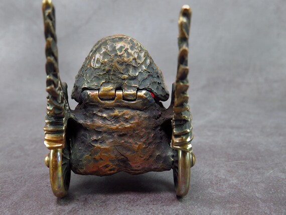 悪魔の顔 彫刻 金属製 カップ付き アンティーク ヴィンテージ 灰皿 50