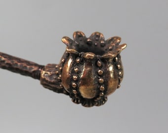 Pipa Papaver / Set da fumo smontabile da collezione / Fornello in bronzo con bocchino in rame personalizzabile, filtro e attrezzi