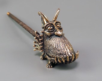Pipe Prim Fish / Set da fumo smontabile da collezione / Braciere in bronzo con bocchino in rame personalizzabile e accessorio