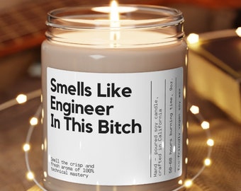 Personalized Smells Like Engineer In This Bitch Custom Candle, Funny Gift For Engineer, Gift For Engineer Boyfriend/Girlfriend Gift