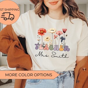 Custom Teacher Shirt, Teacher Team Shirts, Personalized School Tshirt, Teacher Gift, Customized Name Teacher Shirt, Elementary Teacher Shirt
