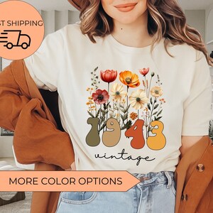 80th Birthday Shirt, Vintage 1943 Shirt, 80th Birthday Gift For Women, 80th Birthday Gift For Men, 80th Birthday Friend, 80th Birthday Woman