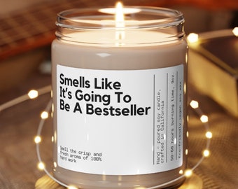 Writer Gift Birthday Gift for Her Him Best Selling Author Gift Funny Candle Writer's Block  New Author New Book Best Author Candle New Book