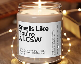 Personalized Social Worker Gift LCSW Funny Social Worker Candle Gift for Social Worker Custom Licensed Social Worker Gift