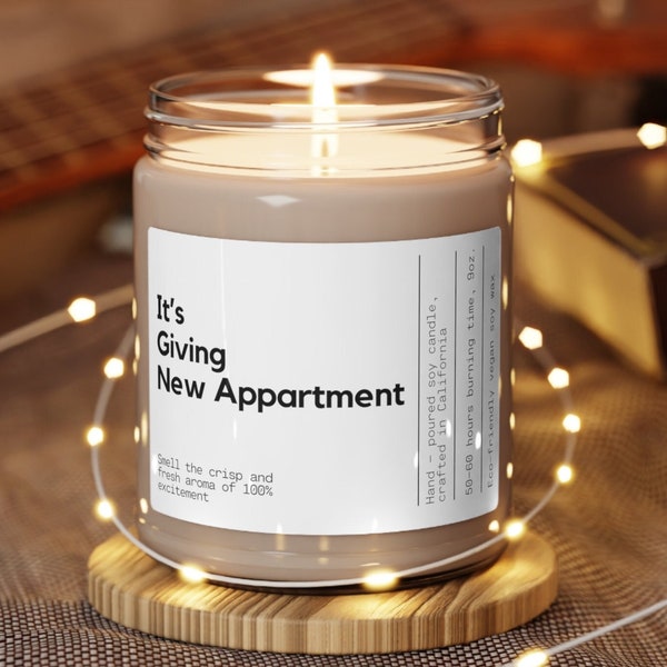 It's Giving New Apartment Soy Wax Candle, Housewarming Gift, Moving Gift Candle, New Apartment Decor, Moving Candle, gift for new apt,moving