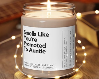 Custom Aunt Pregnancy Announcement Personalized Candle Gift You're going to be an Aunt Auntie Pregnancy Announcement Baby Reveal for Sister