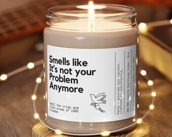 Retirement personal gift candle, Smells like it's not your problem anymore funny candle gift, Send retirement gift candle, Custom candle