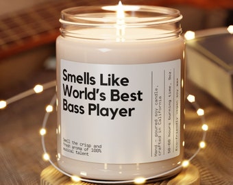 Personalized World’s Best Bass Player Soy Candle Custom Bass Guitar Player Gifts Bass Player Gifts Bass Guitar Gift Bass Player Guitarist