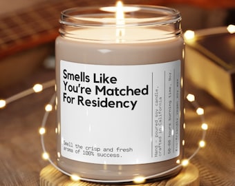 Personalized Medical Residency Match Custom Gift Residency Match Candle Achievement Funny Candle Gift Matched for Residency Match Day Gift