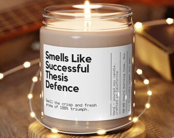 Personalized Thesis Defense Gift  Custom Successful Thesis Defense Candle Academic Milestone Graduation Celebration Funny Surprise Gift